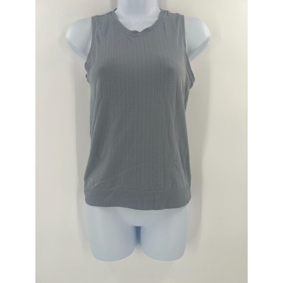 Athleta XXS Gray Blue In Motion Seamless Tank Top Workout Yoga Perforated - Picture 1 of 10